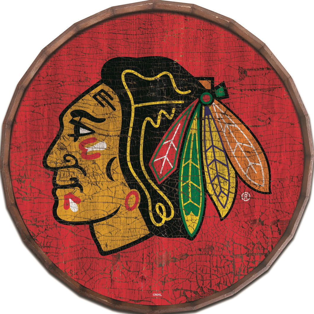 Chicago Blackhawks Cracked Color Barrel Top