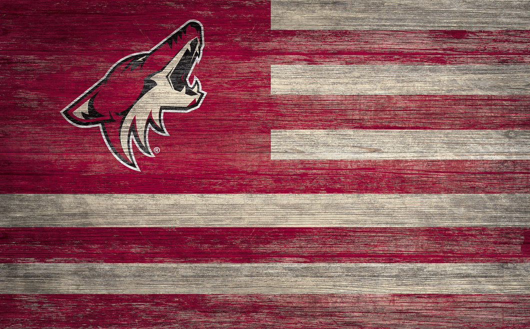 Arizona Coyotes Distressed Flag Sign