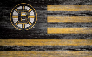 Boston Bruins Distressed Flag Sign