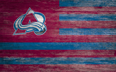 Colorado Avalanche Distressed Flag Sign 
