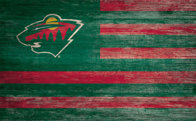 Minnesota Wild Distressed Flag Sign