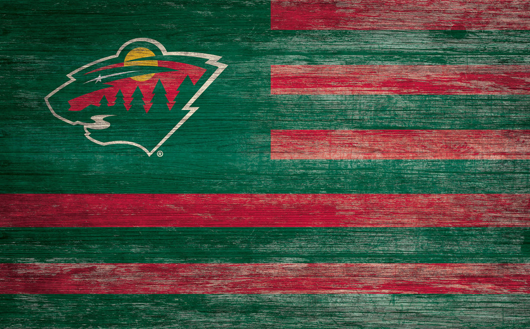 Minnesota Wild Distressed Flag Sign
