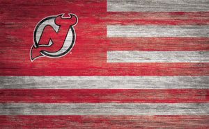 New Jersey Devils Distressed Flag Sign 