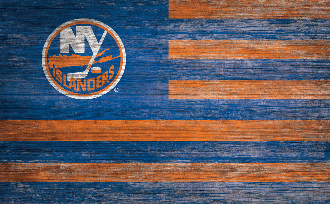 New York Islanders Distressed Flag Sign