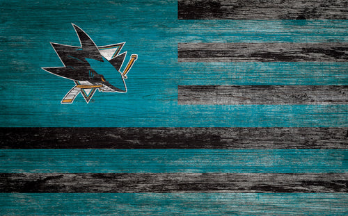 San Jose Sharks Distressed Flag Sign