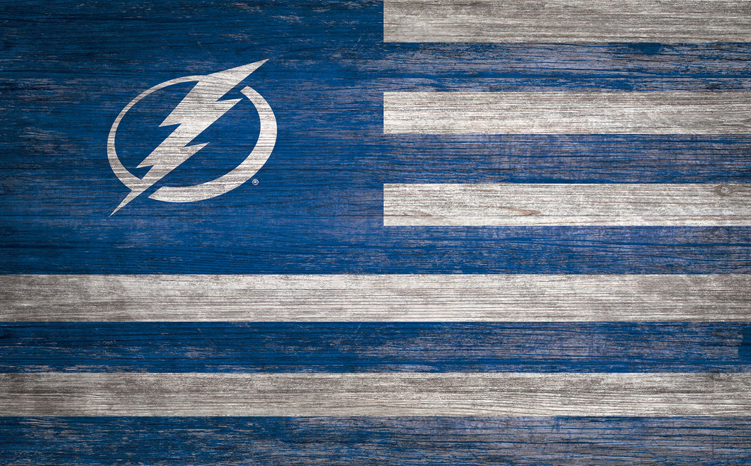 Tampa Bay Lightning Distressed Flag Sign