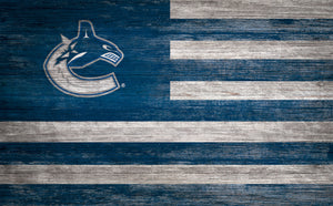 Vancouver Canucks Distressed Flag Sign 