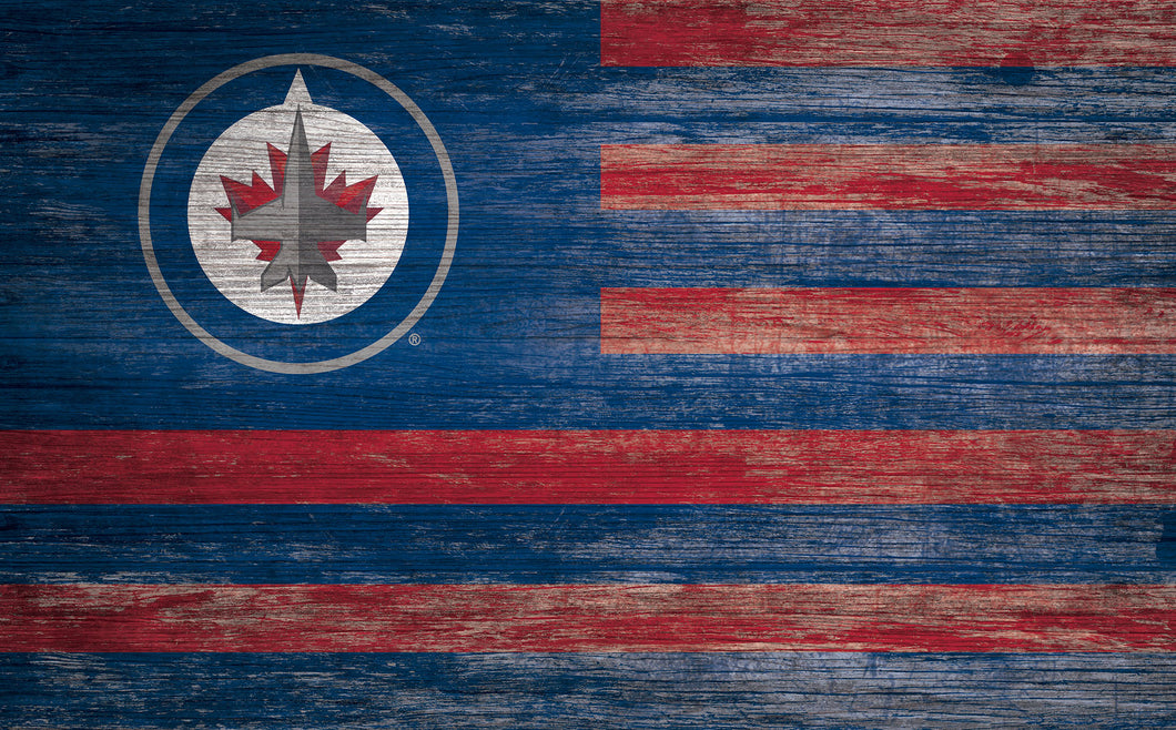 Winnipeg Jets Distressed Flag Sign 