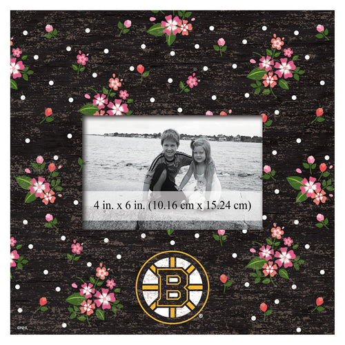 Boston Bruins Floral Picture Frame