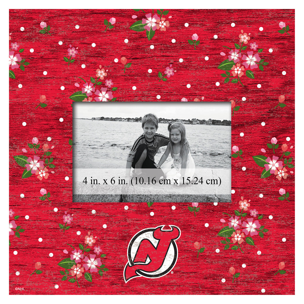 New Jersey Devils Floral Picture Frame