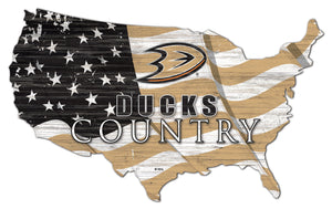 Anaheim Ducks USA Shape Flag Cutout