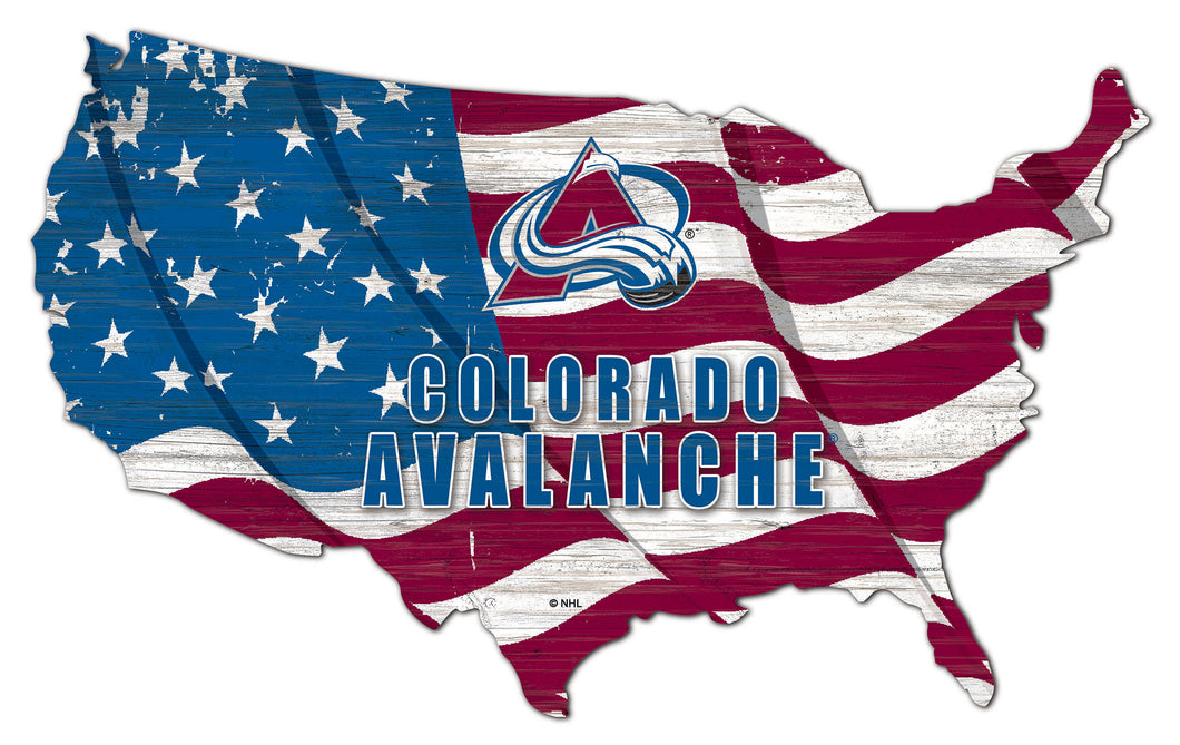 Colorado Avalanche USA Shape Flag Cutout