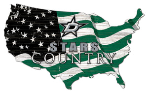 Dallas Stars USA Shape Flag Cutout