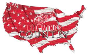 Detroit Red Wings USA Shape Flag Cutout