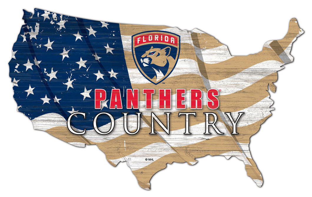 Florida Panthers USA Shape Flag Cutout