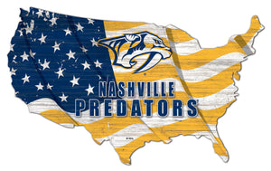 Nashville Predators USA Shape Flag Cutout