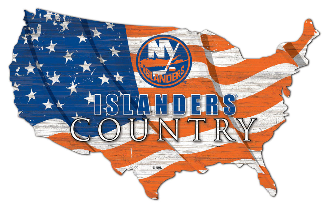 New York Islanders USA Shape Flag Cutout