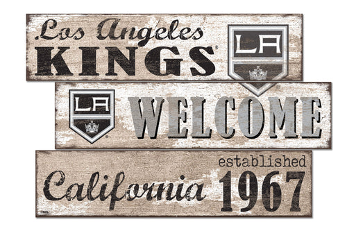 Los Angeles Kings Welcome 3 Plank Wood Sign