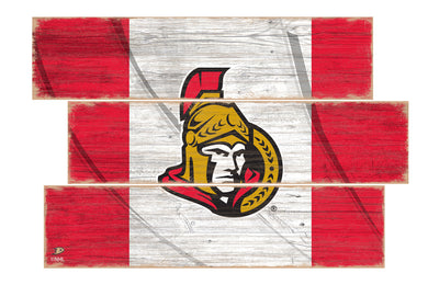 Ottawa Senators Flag 3 Plank Wood Sign