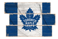 Toronto Maple Leafs Flag 3 Plank Wood Sign
