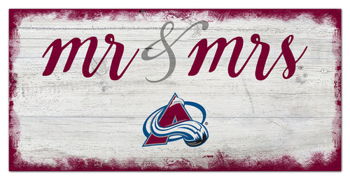 Colorado Avalanche Mr. & Mrs. Script Wood Sign - 6