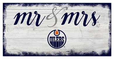 Edmonton Oilers Mr. & Mrs. Script Wood Sign - 6