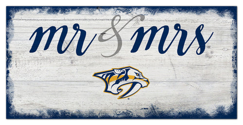 Nashville Predators Mr. & Mrs. Script Wood Sign - 6