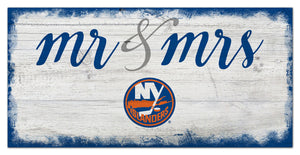 New York Islanders Mr. & Mrs. Script Wood Sign - 6"x12"