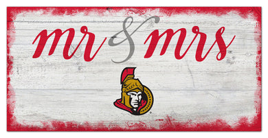 Ottawa Senators Mr. & Mrs. Script Wood Sign - 6