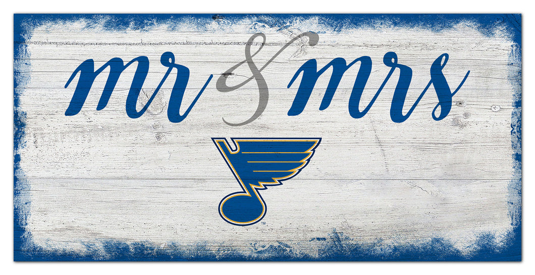 St. Louis Blues Mr. & Mrs. Script Wood Sign - 6