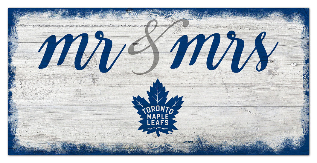Toronto Maple Leafs Mr. & Mrs. Script Wood Sign - 6