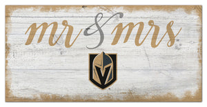 Vegas Golden Knights Mr. & Mrs. Script Wood Sign - 6"x12"