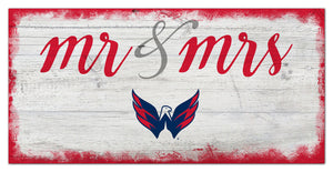 Washington Capitals Mr. & Mrs. Script Wood Sign - 6"x12"