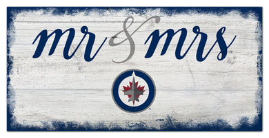 Winnipeg Jets Mr. & Mrs. Script Wood Sign - 6