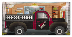 Arizona Coyotes Best Dad Truck Sign - 6"x12"