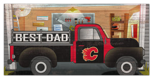 Calgary Flames Best Dad Truck Sign - 6"x12"