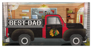 Chicago Blackhawks Best Dad Truck Sign - 6"x12"