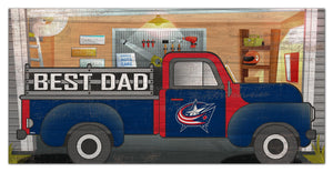 Columbus Blue Jackets Best Dad Truck Sign - 6"x12"