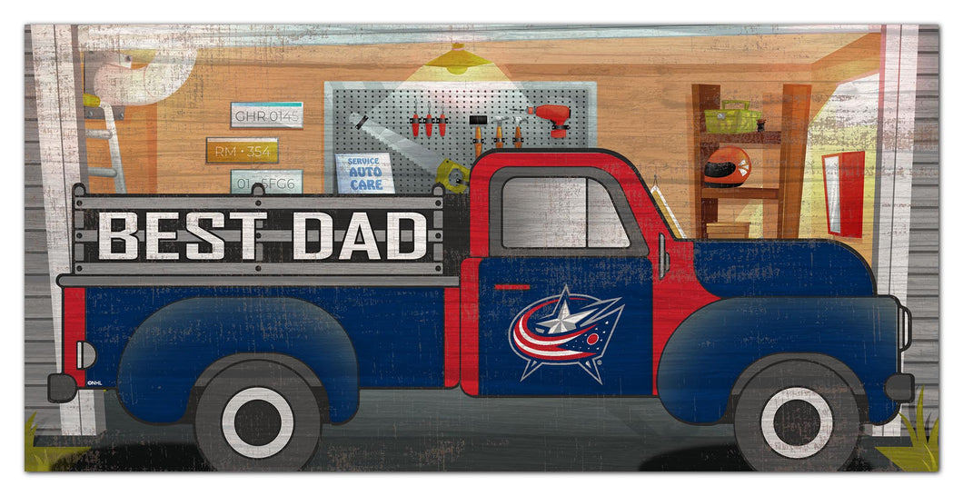 Columbus Blue Jackets Best Dad Truck Sign - 6