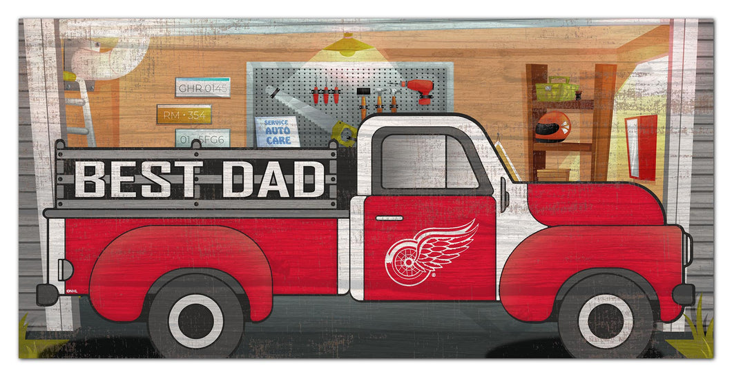 Detroit Red Wings Best Dad Truck Sign - 6