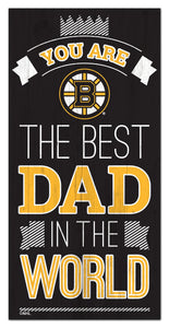 Boston Bruins Best Dad Wood Sign - 6"x12"