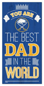 Buffalo Sabres Best Dad Wood Sign - 6"x12"