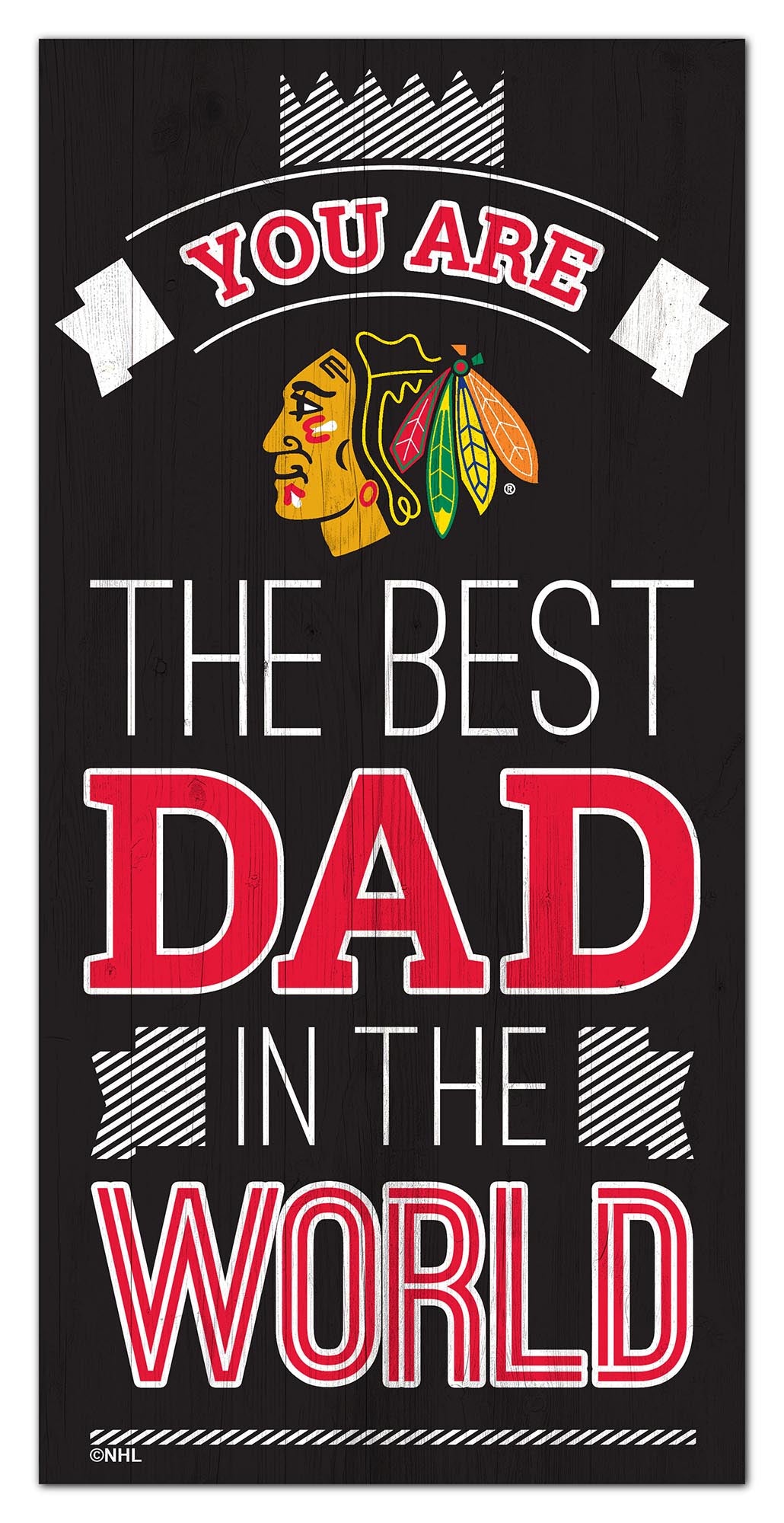 Chicago Blackhawks Best Dad Wood Sign - 6