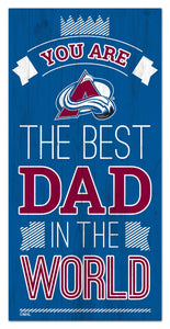 Colorado Avalanche Best Dad Wood Sign - 6"x12"