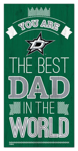 Dallas Stars Best Dad Wood Sign - 6"x12"