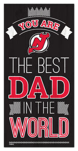 New Jersey Devils Best Dad Wood Sign - 6"x12"
