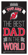 New Jersey Devils Best Dad Wood Sign - 6"x12"