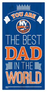 New York Islanders Best Dad Wood Sign - 6"x12"