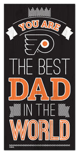 Philadelphia Flyers Best Dad Wood Sign - 6"x12"