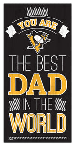 Pittsburgh Penguins Best Dad Wood Sign - 6"x12"